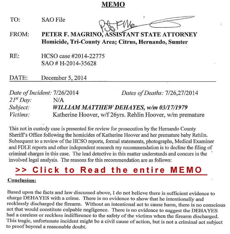 Memo Assistant Assistant State Attorney Peter Magrino Katherine Hoover copy